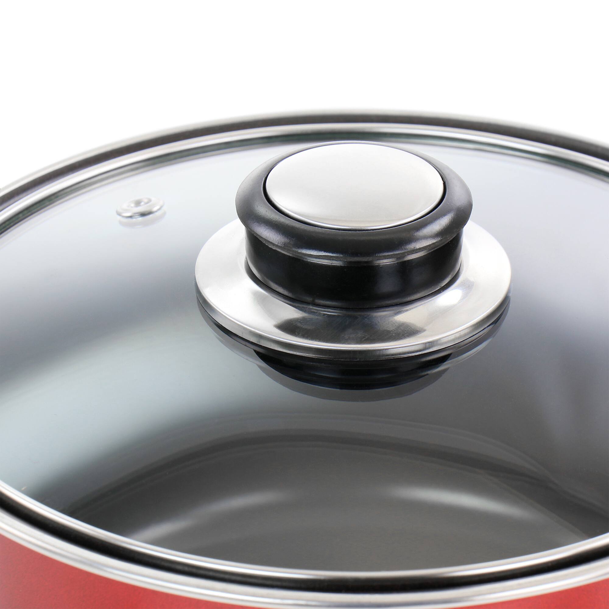 Gibson Everyday® Cardinal 7-Piece Red Nonstick Steel Cookware Set